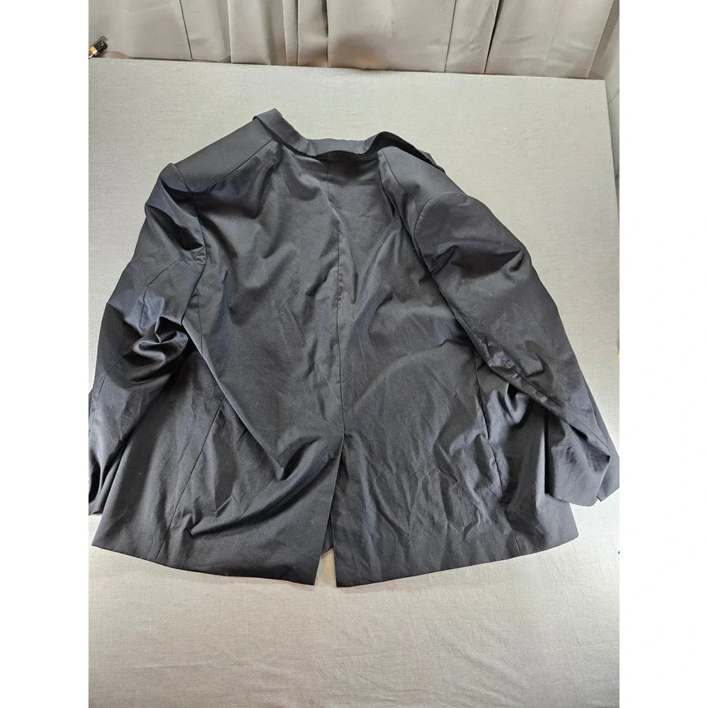 Jean Paul Germain Mens Black Two Button Blazer Jacket 56R Purple Lining